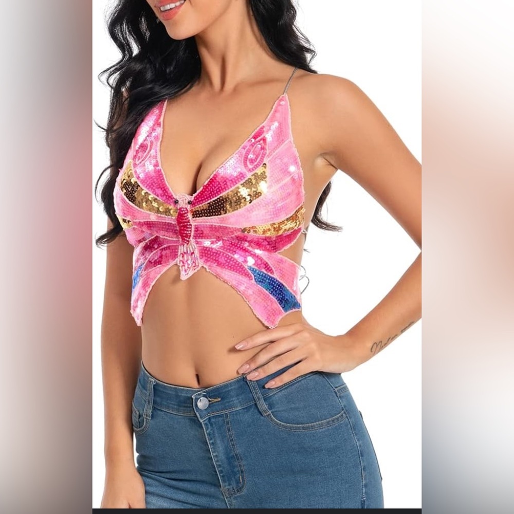 Butterfly sequin top